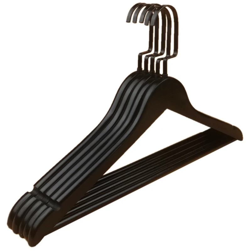 Black Solid Wood Clothes Hanger Clothing Store Non-Slip Clothes Rack Hotel Wooden Clothes Hanger Natural Log Material
