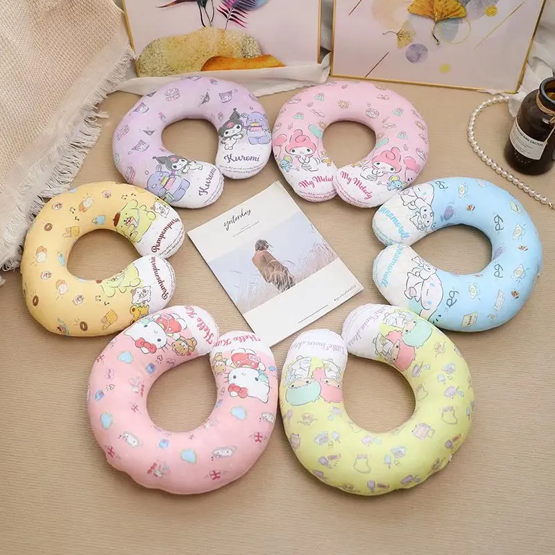 

Мультяшная U-образная подушка Sanrio, Офисная подушка для шеи, подушка для сна, дорожная подушка для шеи, портативная Автомобильная подушка для ...