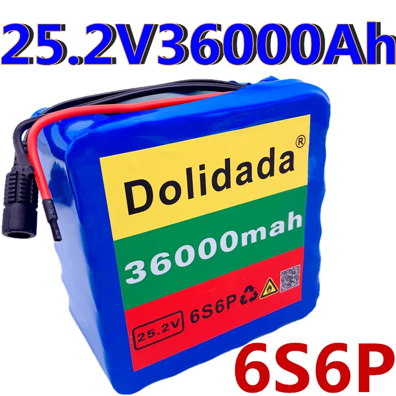 

6S6P 24V 36Ah 25.2V 36000mah lithium battery pack batteries for electric motor bicycle ebike scooter wheelchair cropper with BMS