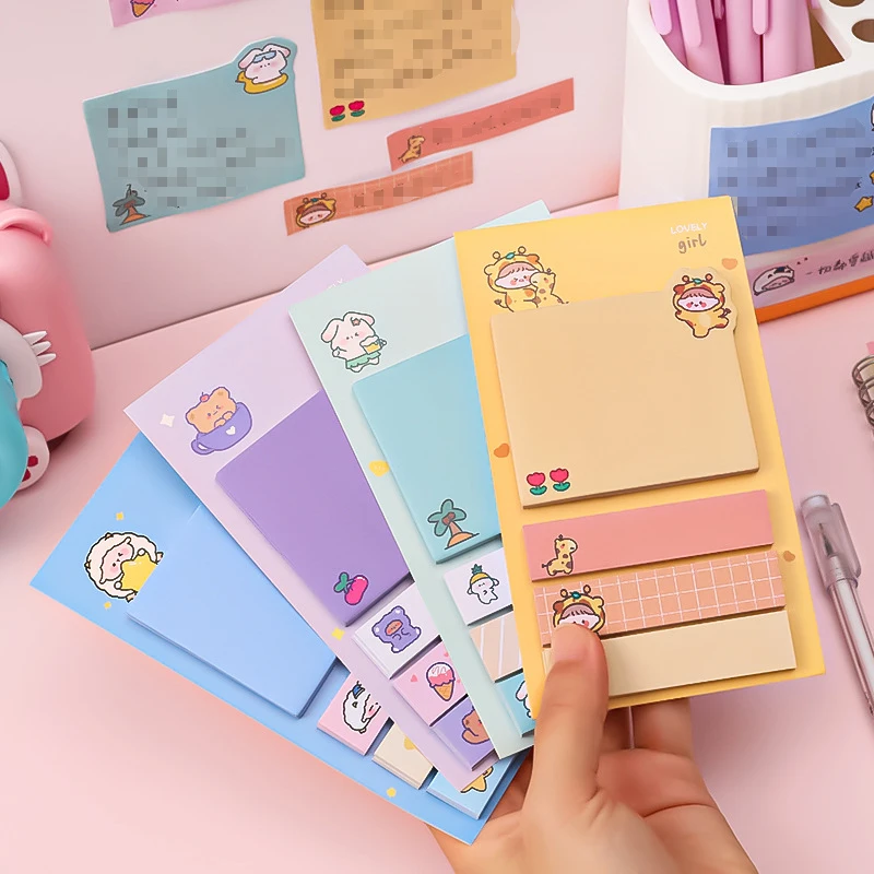 

Sticky Memo Pad Cartoon Bookmarks Cute Sticky Notes Index Pages Marker Kawaii Stationery Paper Stickers School Office Supplies