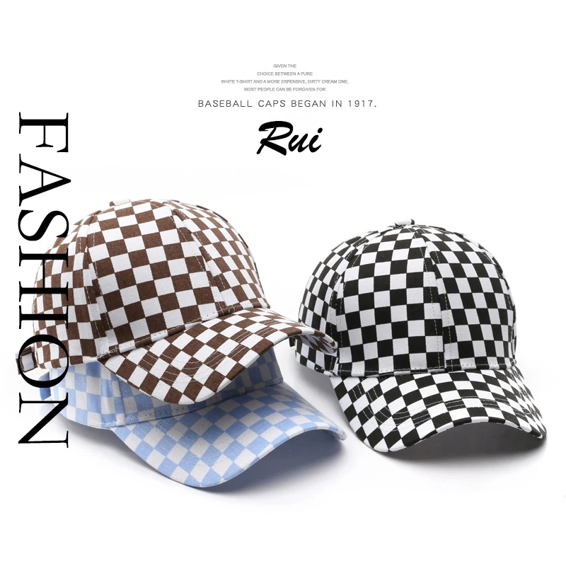 

Модная осенне-зимняя Корейская серия Rui, японская модная Шахматная бейсболка, уличная спортивная Женская солнцезащитная Кепка