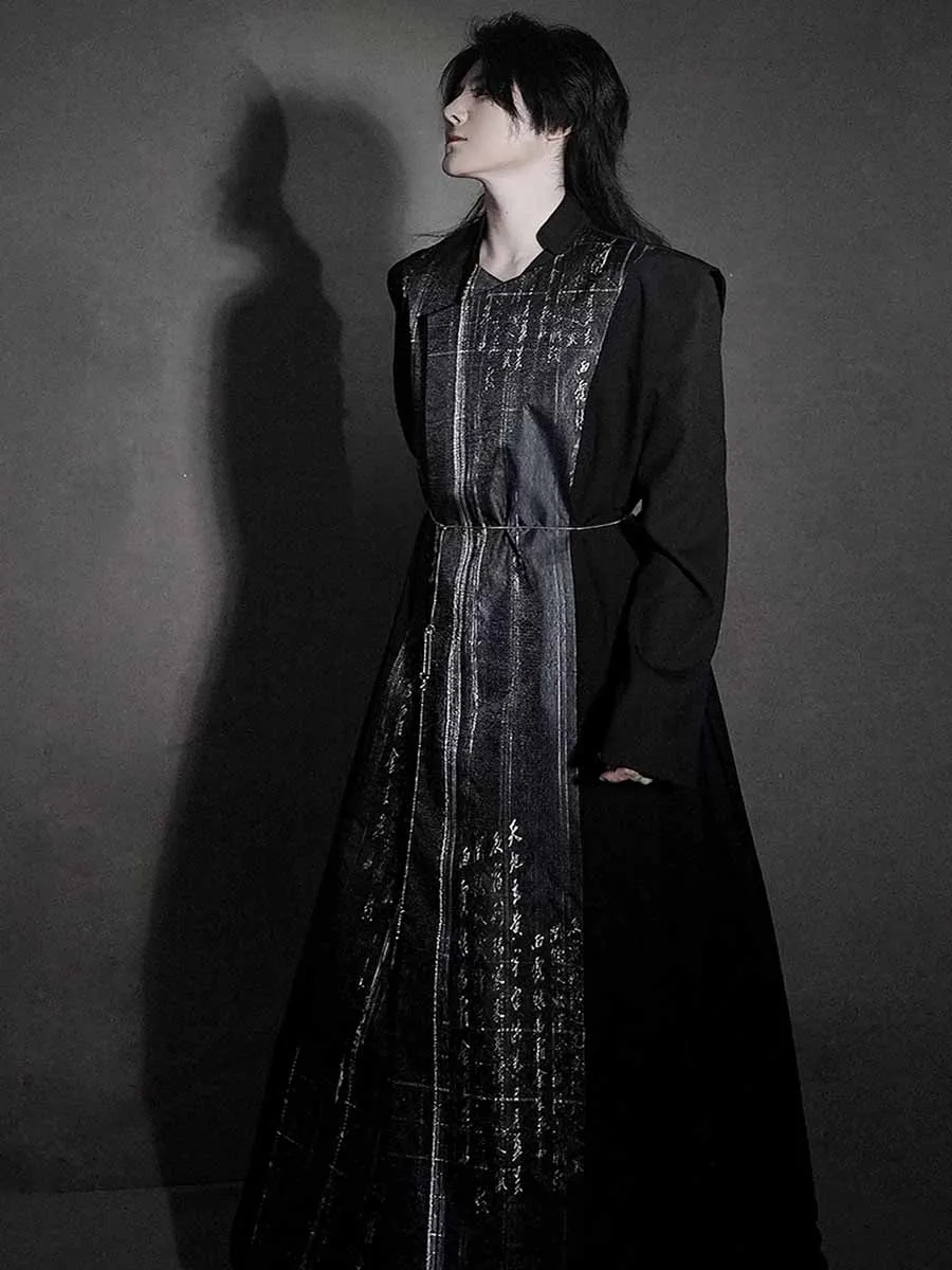 Модные китайские костюмы ханьфу мужской кафтан без рукавов летние белые и черные