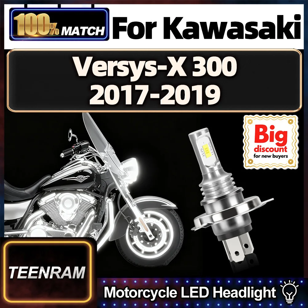 Фото TEENRAM для Kawasaki Versys-X 300 2017 2018 2019, светодиодные лампы для мотоциклов, обновление Hi/Lo, ампулы для мотоциклетных фар №1