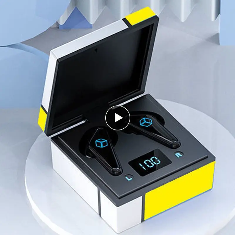 

Low Latency Game Headset Noise Reduction Wireless Earphone With Mic Digital Display Music Earbuds For