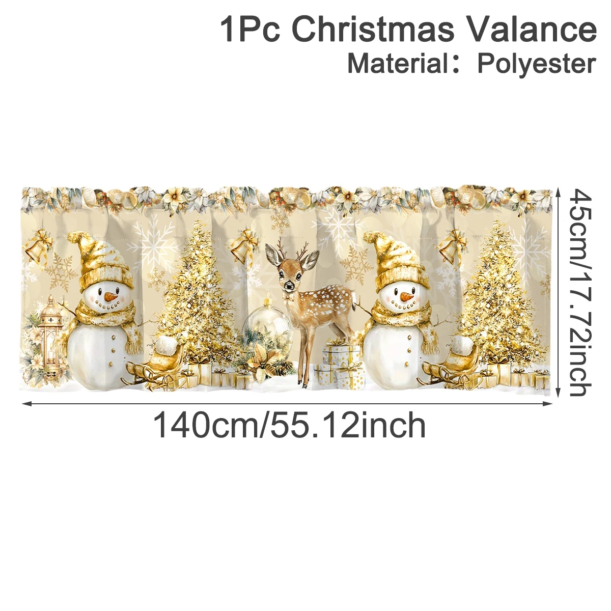 

Розовые рождественские шторы-валансы из полиэстера