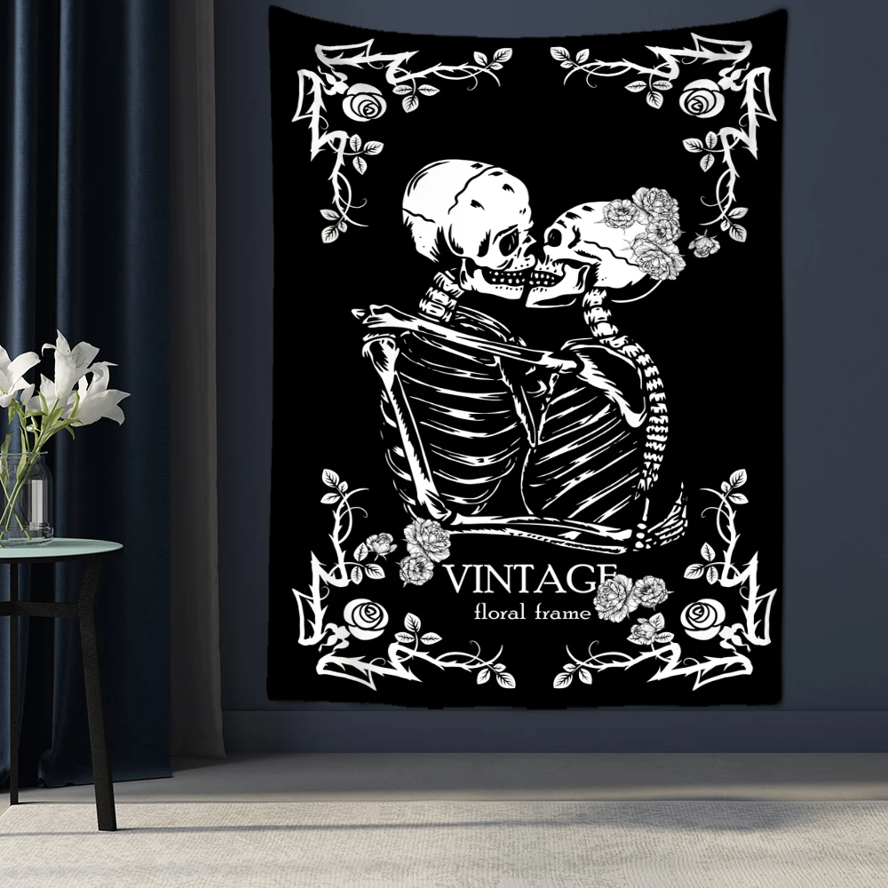 

Skull Reaper Tapestry Wall Hanging Psychedelic Witchcraft Hippie Tapiz Tarot Dormitory Room Home Decor