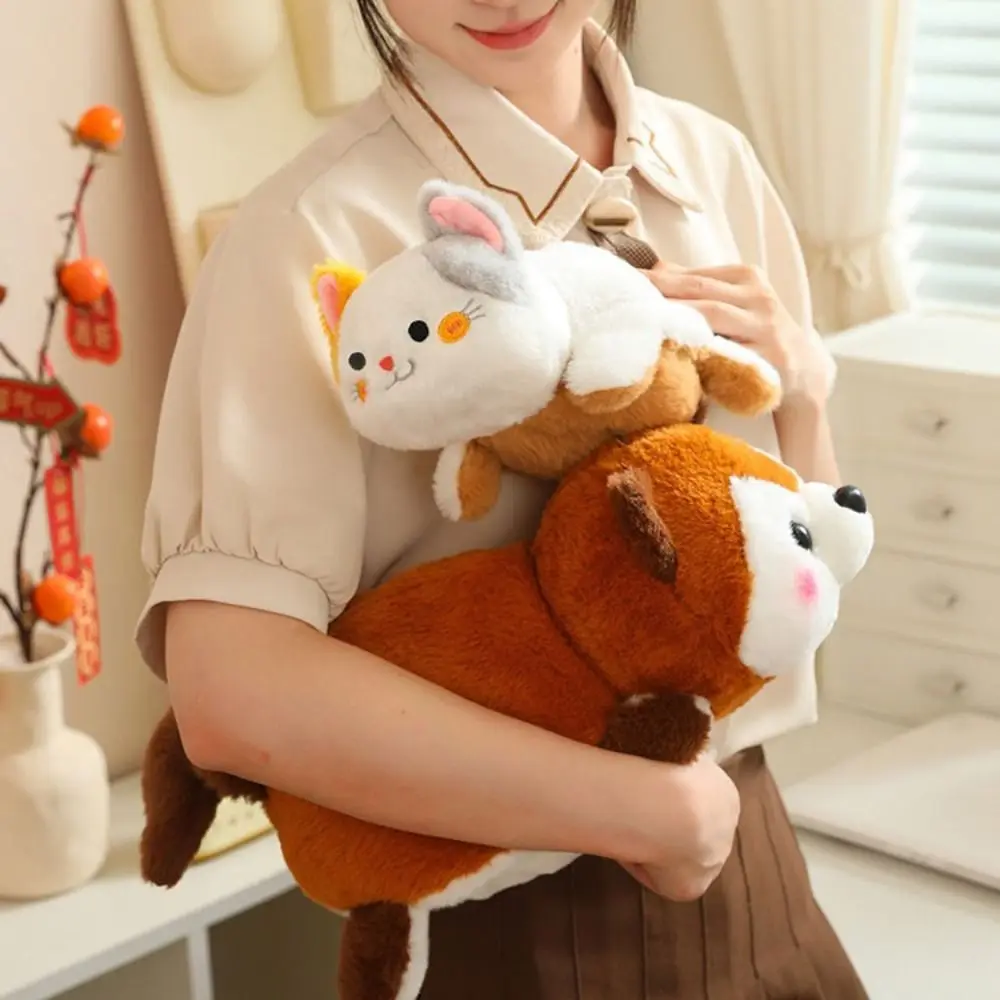 Двусторонние двусторонние игрушки-белки мягкая подушка плюшевая кукла-кролик
