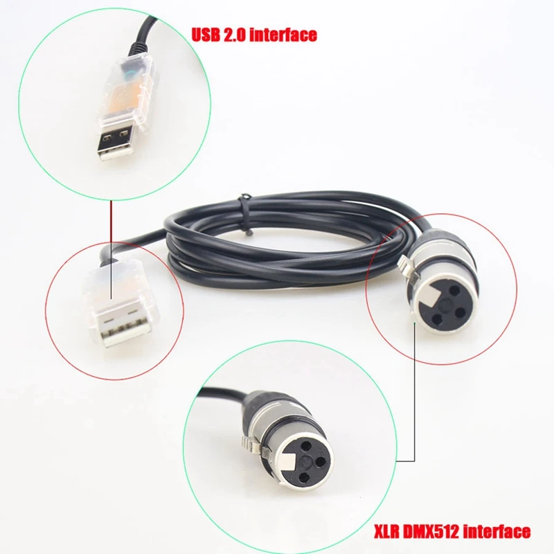Адаптер интерфейса USB-DMX для компьютера ПК контроллер освещения сцены диммер