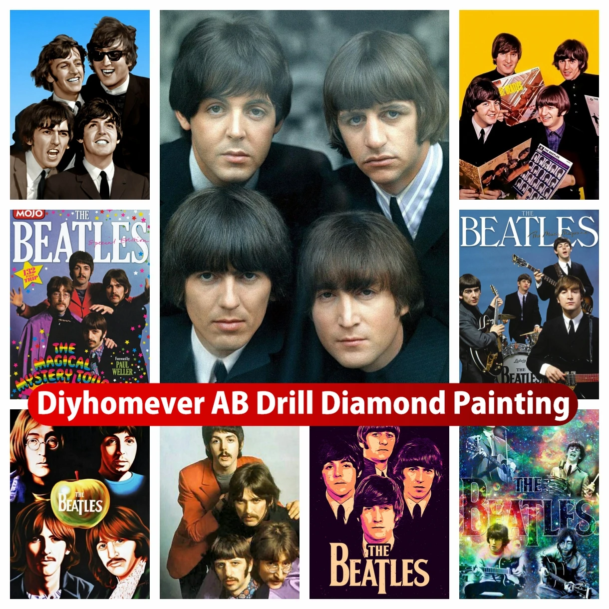 

T-The-B-Beatles рок Band 5D DIY AB алмазная живопись мозаика вышивка крестиком ручная работа искусственное рукоделие Декор для дома подарок