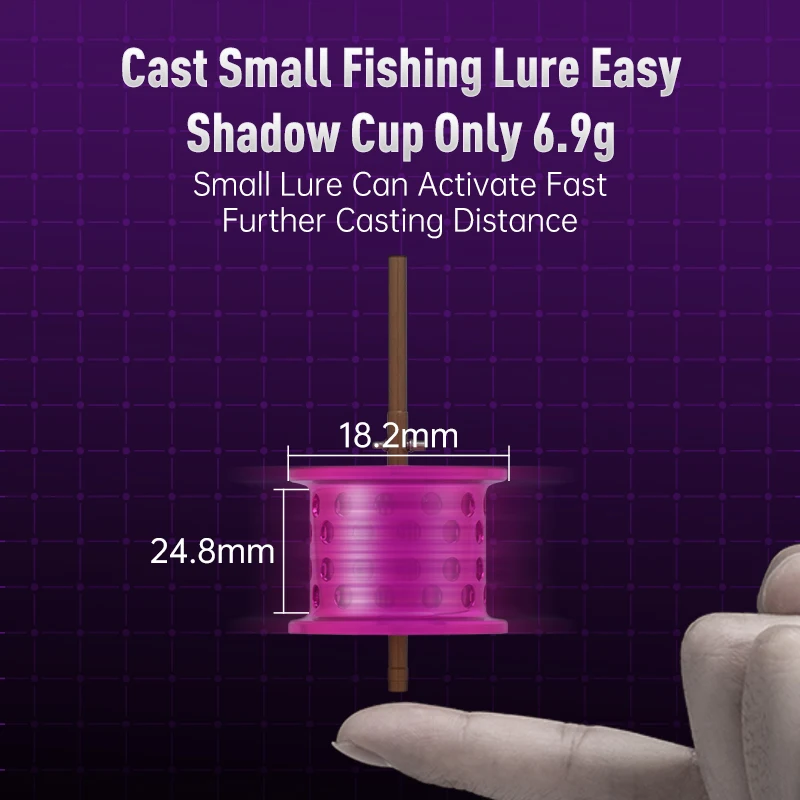 Kingdom 135g Ultra Light Spool Bait Finesse Baitcasting Fishing Reel Micro Monster 7.1:1 8.1:1 4kg Shallow Spool Light Game Coil