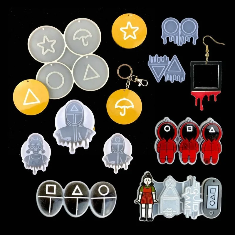 Форма капельной смолы используется для силиконовых брелоков подвесок украшений