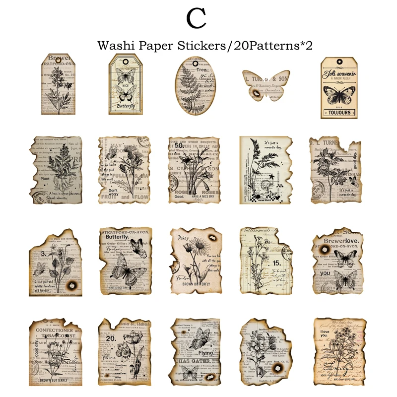 Journamm винтажные наклейки для скрапбукинга