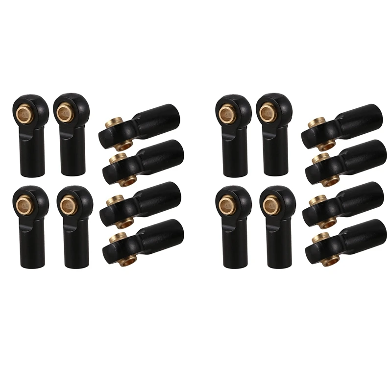 

16Pcs M3 Ball Joint Link Bar Rod Seals Ball Head Tie Rod End For 1/10 RC Truck Car Truck Buggy Black