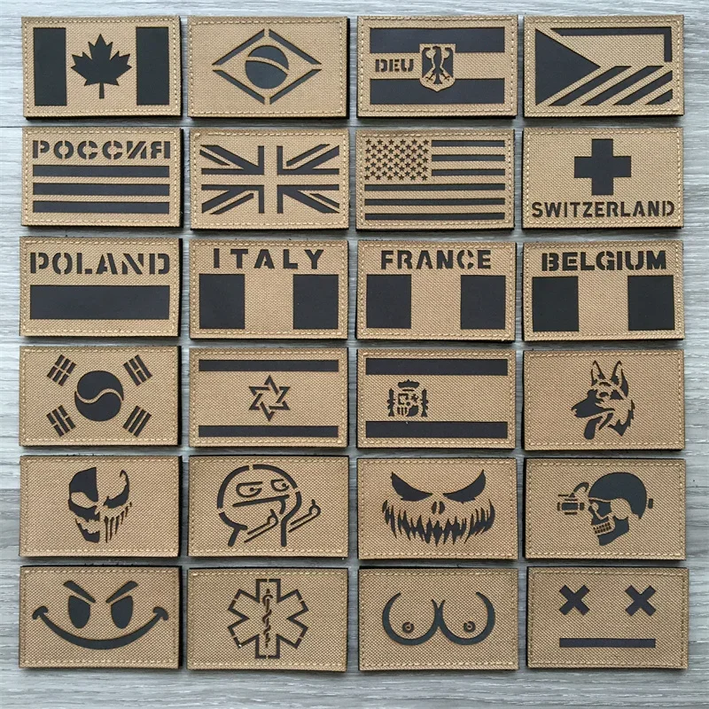 Нашивки с национальными флагами ИК-светоотражающие тактические нашивки на