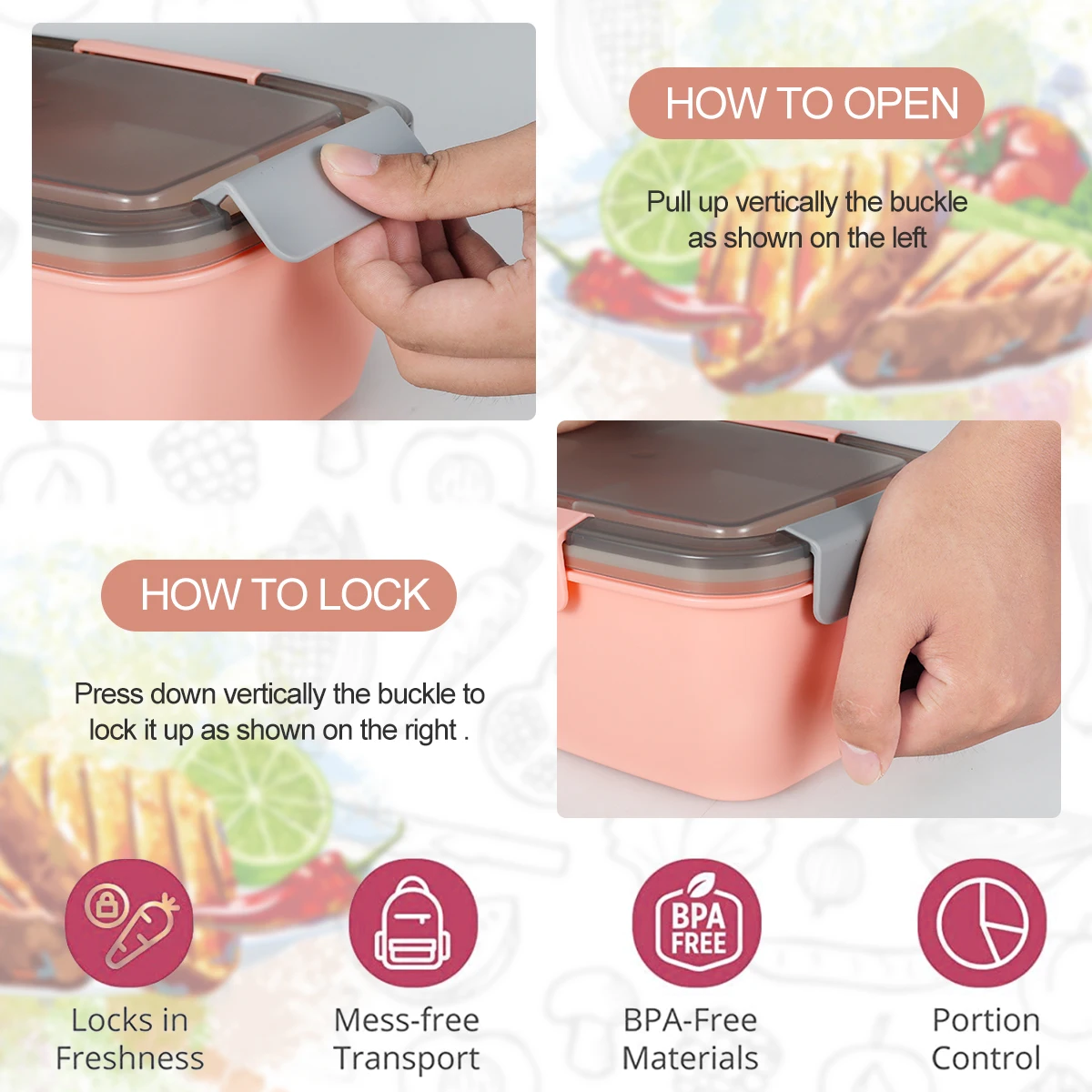 Bento коробка для ланча контейнер салата столовых приборов с вилкой многоразовая