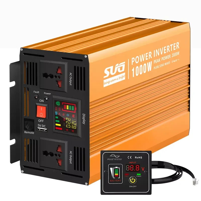 

1000W 12 24 VDC to 220 230VAC Solar Inverter Pure Sine Wave Power Inverter off Grid System Home