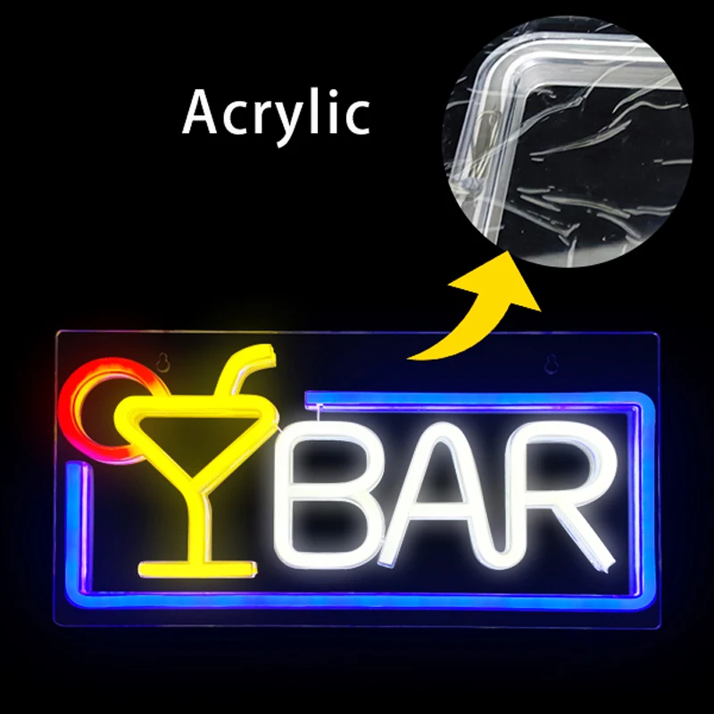 Неоновый светильник для бара вечерние неоновые бокалы вина настенный спальни