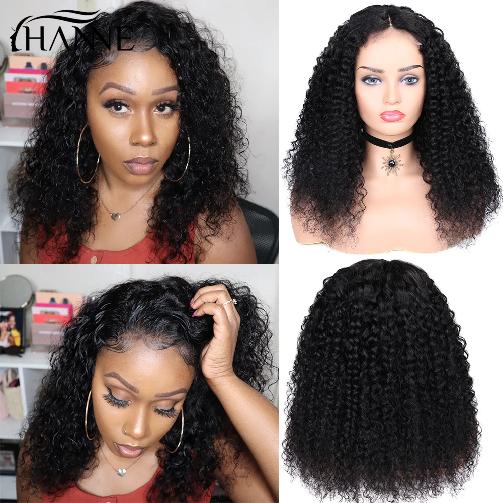 HANNE Deep Wave Lace Closure Wigs Human Hair For Women Brazilian 4x4 Closure Wigs Curly Wigs Human Hair Preplucked Remy Hair enlarge