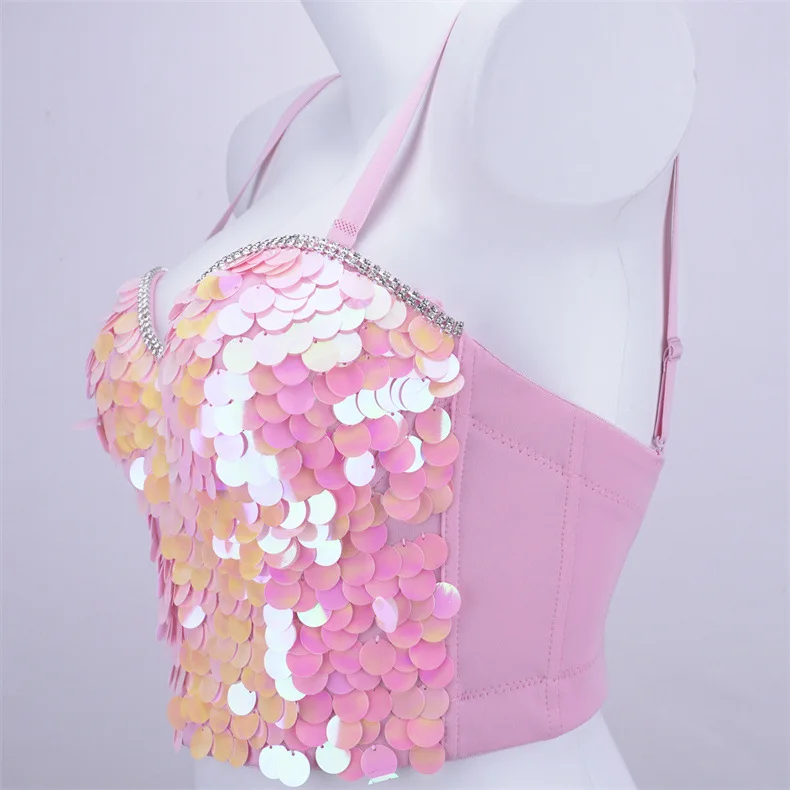 Подтяжки с шипами в виде рыбьих костей над корсетом короткий облегающий