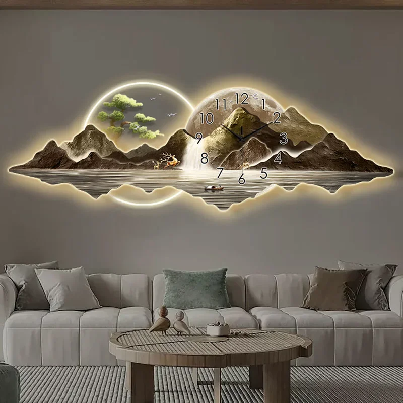 Современные Роскошные Настенные часы художественная роспись скандинавские