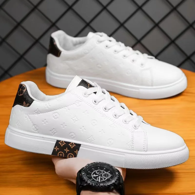 

2022 Men's Casual Shoes Lightweight Breathable Men Shoes Flat Lace-Up Sneakers Men White Business Travel Tenis Masculino