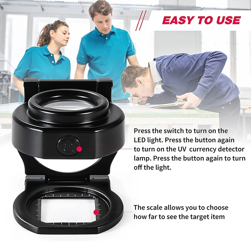 ГОРЯЧАЯ ПРОДАЖА 25-кратная лупа с 6 лампами USB-трехскладная настольная портативная