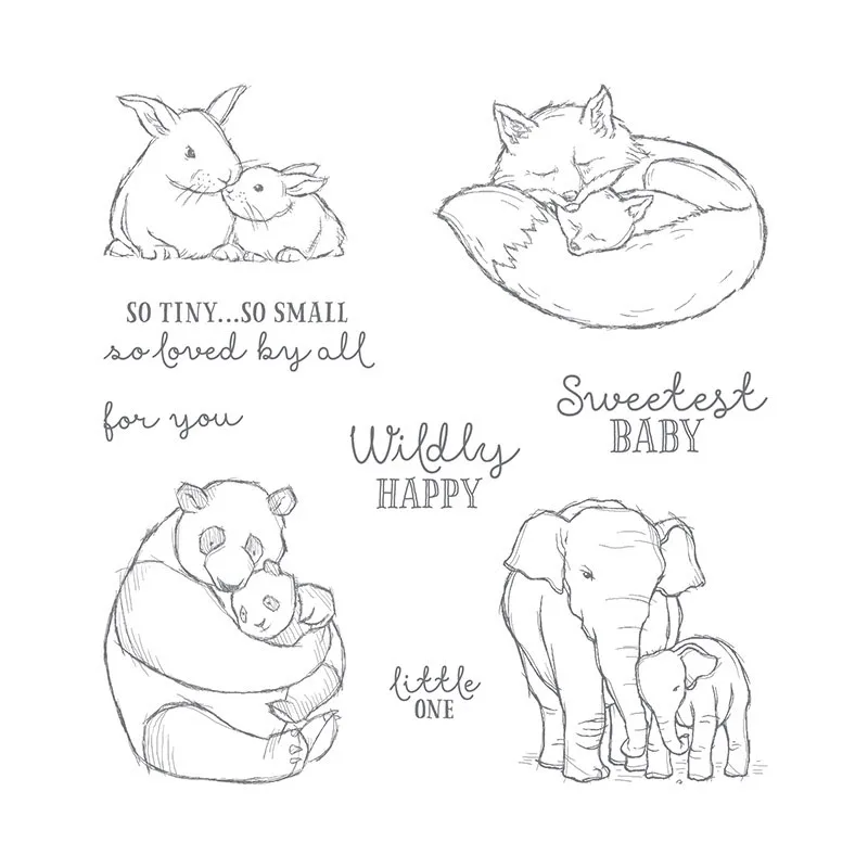 

Набор удачных штампов «Сладкая панда», «кролик», «Лиса», «слон», «младенец», прозрачный силиконовый штамп для скрапбукинга «сделай сам»