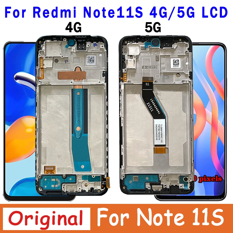 Оригинальный сенсорный ЖК-экран для Xiaomi Redmi Note 11S 5G 22031116BG, дигитайзер для Redmi Note 11S 4G 2201117SG, ЖК-дисплей Note11s
