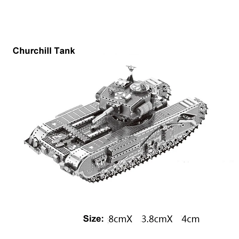 Металлический 3D-пазл T34 tiger Sherman Js-2 M1 Abrams 97 chi-ha |