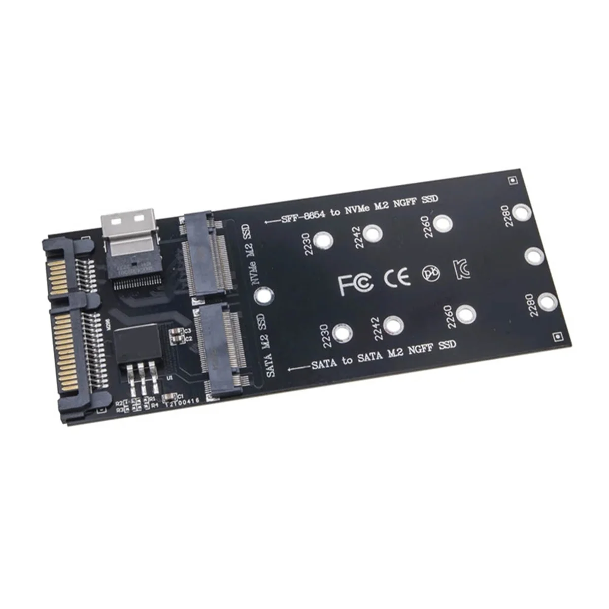 Фото T35C M2 SSD-адаптер M.2 SATA Ngff SSD в SATA + M2 NVME SSD в SFF-8654 Преобразователь карты расширения SATA в M2 №2