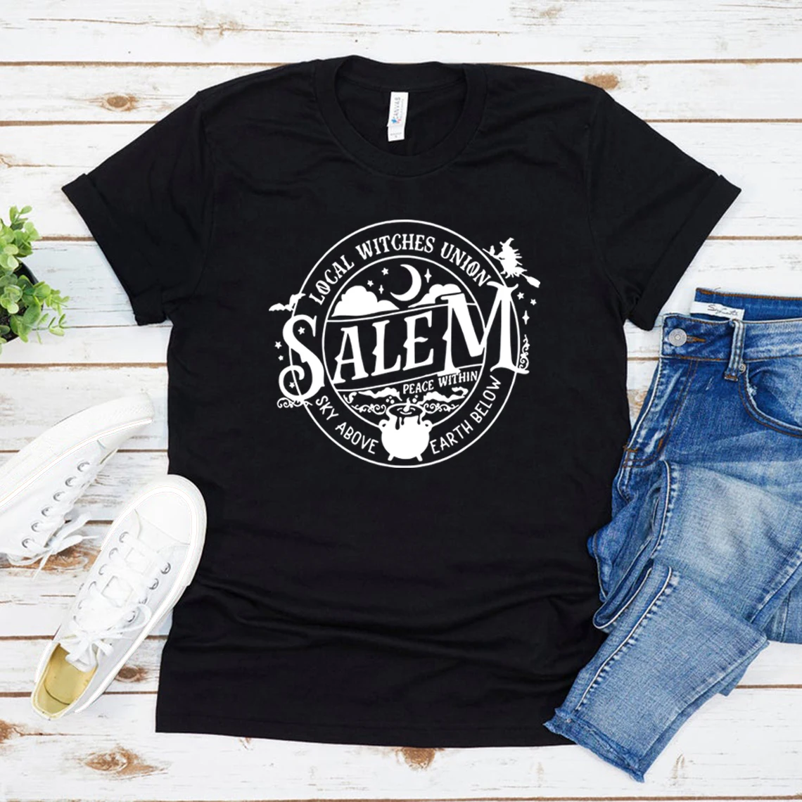 

Local Witches Union Salem T Shirt Halloween T Shirts Witch T-Shirt Funny Women Graphic Tees Short Sleeve Vintage Tshirt Tops