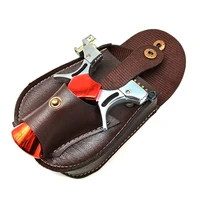 tactical handmade leather slingshot 2 in 1 hunting catapult steel balls bearings bag ammo balls pouch case holder waist bag