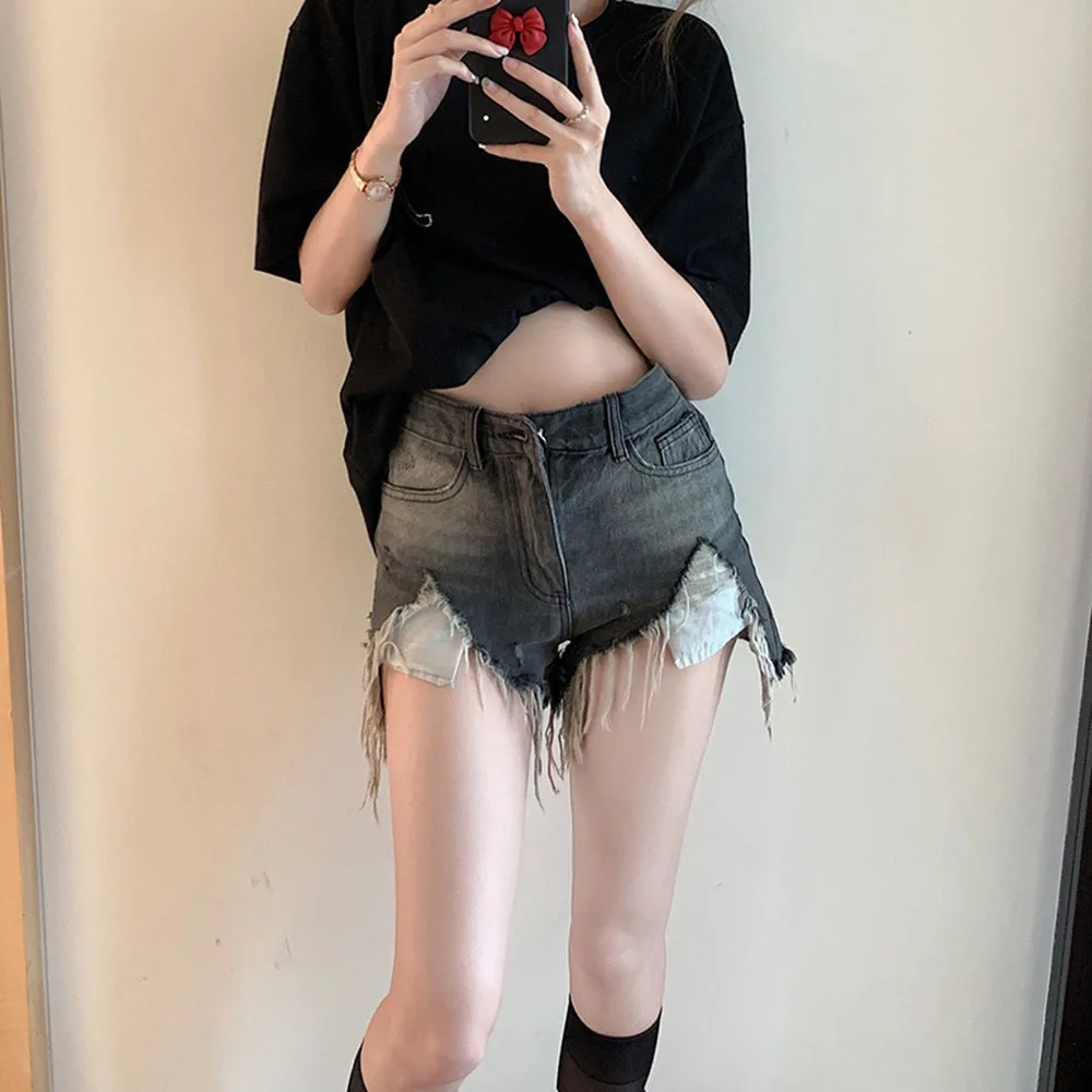 

Korean Fashion Leisure Cozy Ins Y2K Sexy Shorts Women Basic Hole Short Denim Summer Шорты Женский Slim Students Retro S-5XL