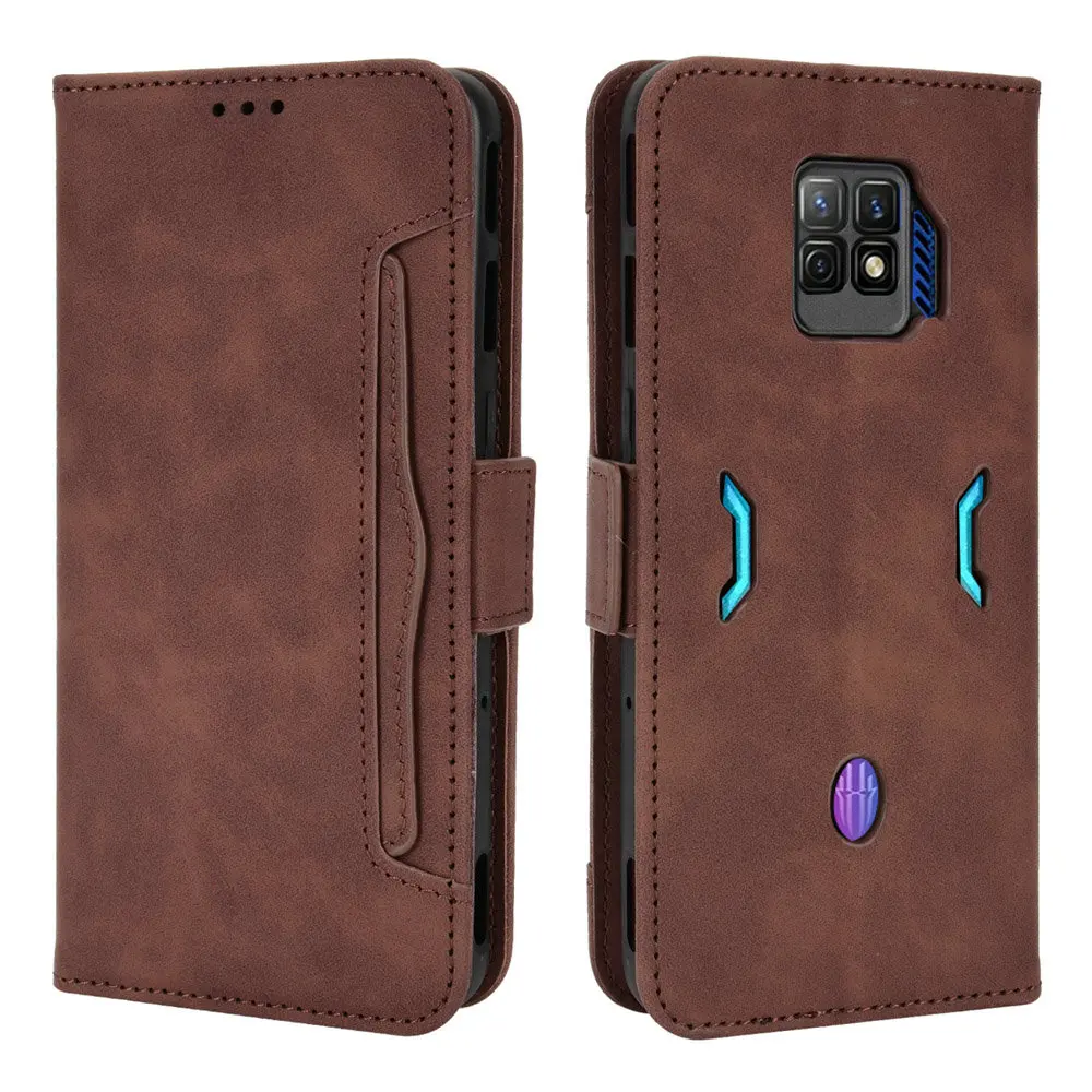 

For ZTE Nubia Red Magic 7S Pro 6 5G Flip Case Removable Card Slot Leather Book Shell Funda Red Magic 7 Case Magic7 S R 6R Cover