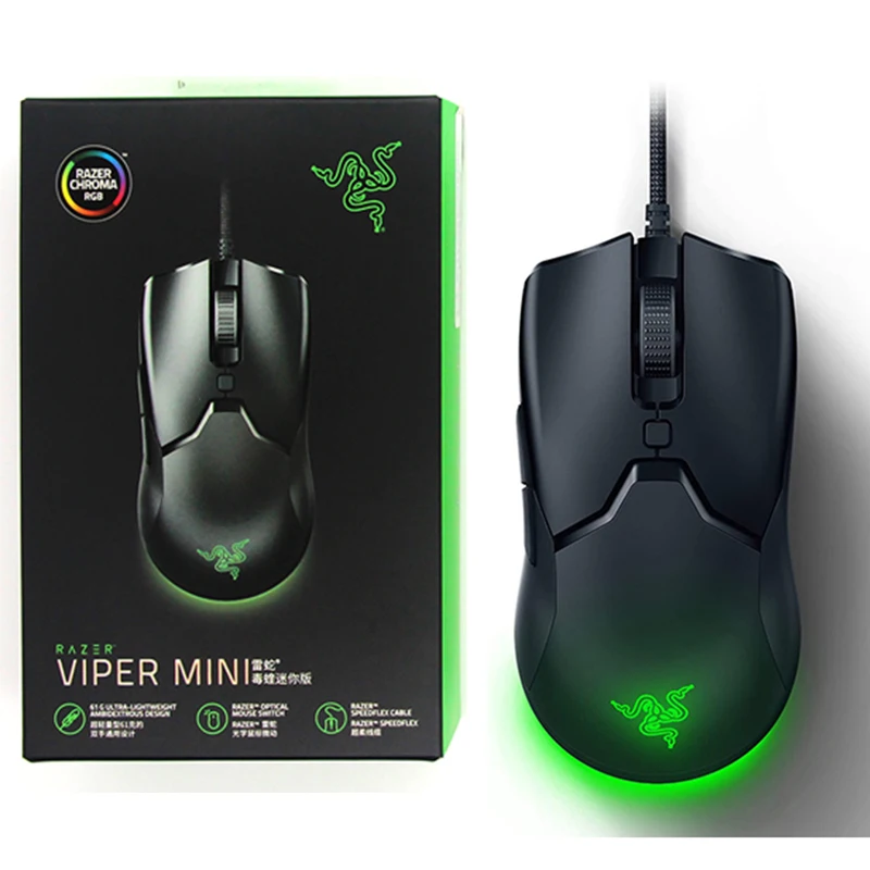 

Razer Viper Mini Ультралегкая игровая мышь для ПК Chroma RGB подсветка 6 программируемых кнопок 8500 DPI оптический Senso для LOL