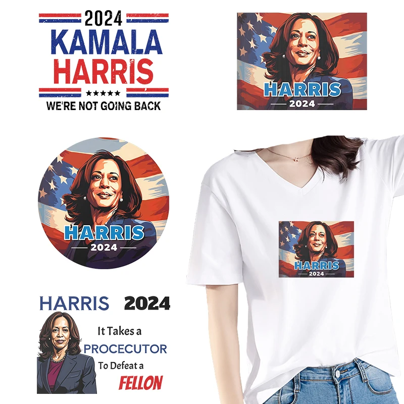 2024 популярная одежда для изготовления теплоотдачи Камала Харриса стикеры с