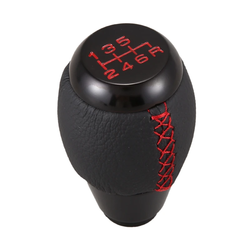6 Speed Manual Red Stitching Black Leather Gear Shift Knob For Honda Civic EP3 EJ FD FA SI |
