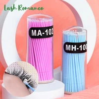 100pcs bottle eyelash extension micro brushes eye lash glue cleaning brushes makeup tools
