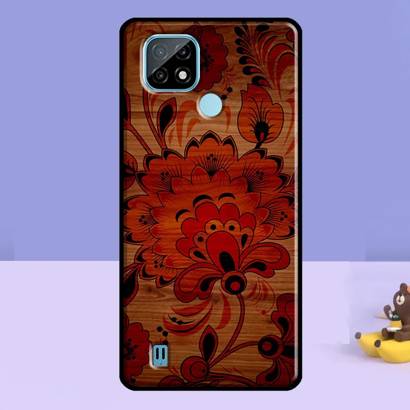 Tree Flower Bamboo Wood For OPPO Realme 8i 7 8 Pro C21 C3 GT Neo 2 Master Case OnePlus 9R 8T 9 Nord |