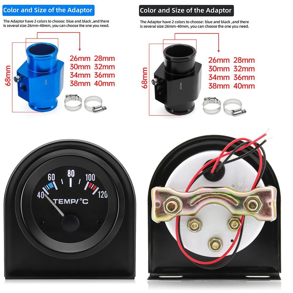 12 В Автомобильный прибор черный Безель Цифровой датчик температуры воды 40-120