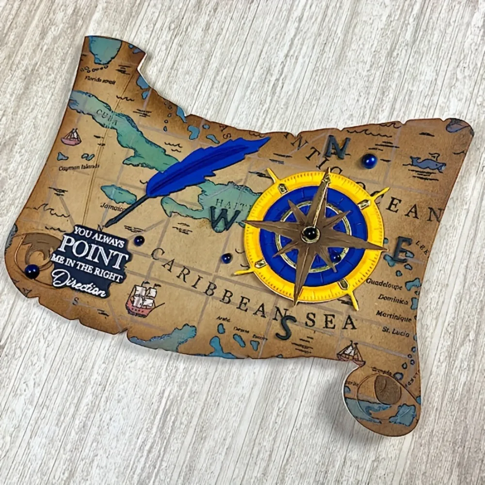 Металлические штампы для резки морской карты украшения скрапбукинга трафареты