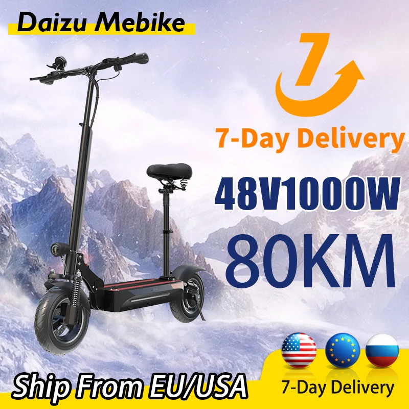 

Electric Scooter 1000W Electric Car Kick Scooter Adult 10 inch Powerful Electric Scooters 48v 18Ah Skateboard 50KM/H High Speed