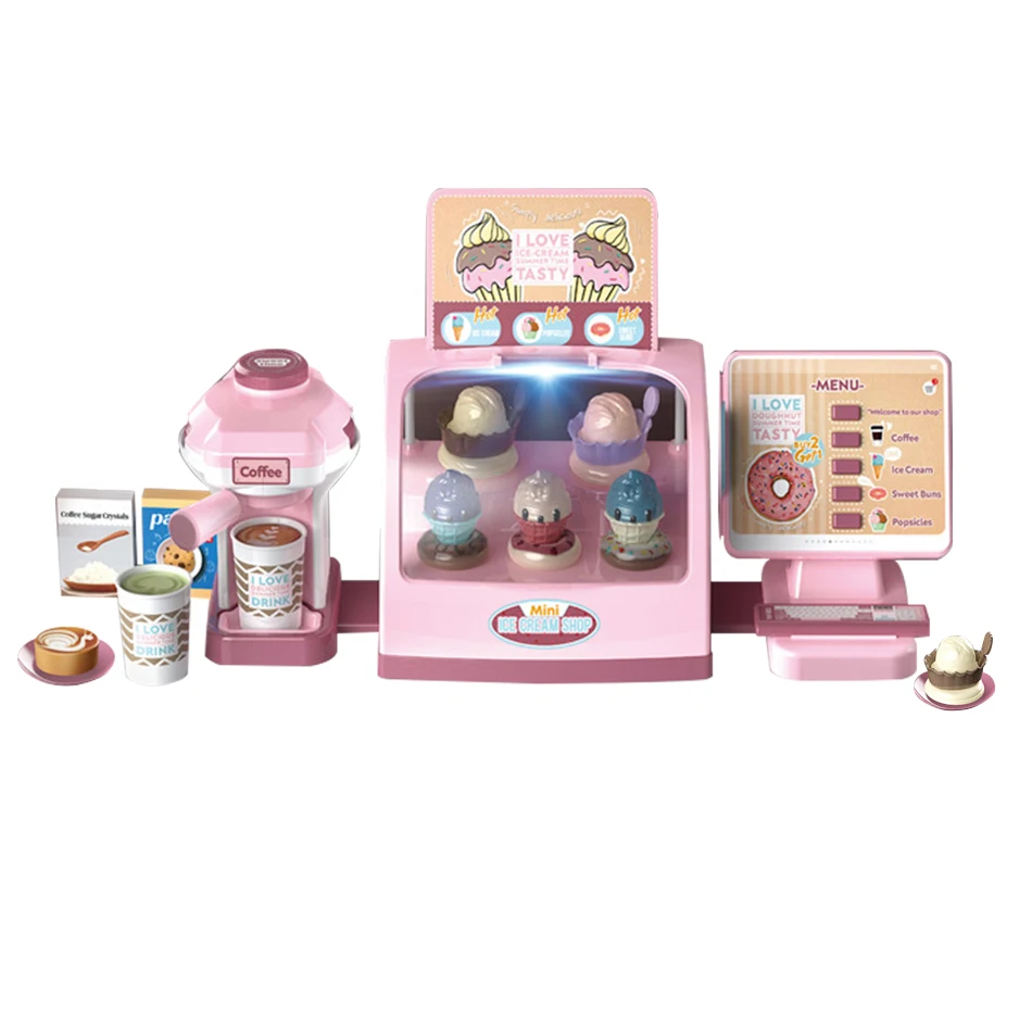

Детская Машина для мороженого, ролевая игра, кухня, мини-еда, торт, десерт, кофе, набор, имитация покупок, кассовый аппарат, игрушки для девоче...