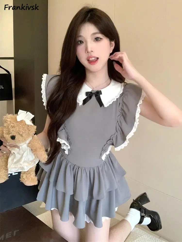 Сексуальные платья женские Hotsweet со вставками кружевная юбка-тортик корейский