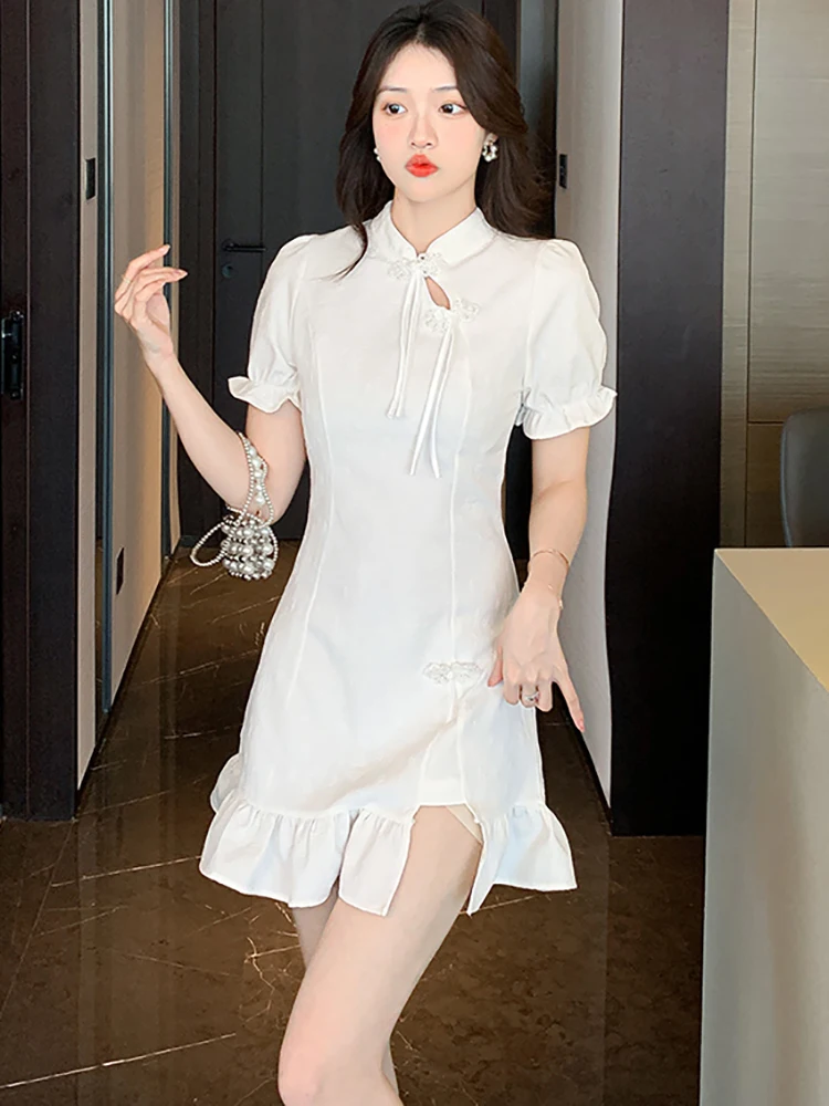 

2023 белое жаккардовое шикарное женское платье, летнее женское Элегантное повседневное платье Y2k, женское корейское винтажное платье в стиле Хепберн Dree