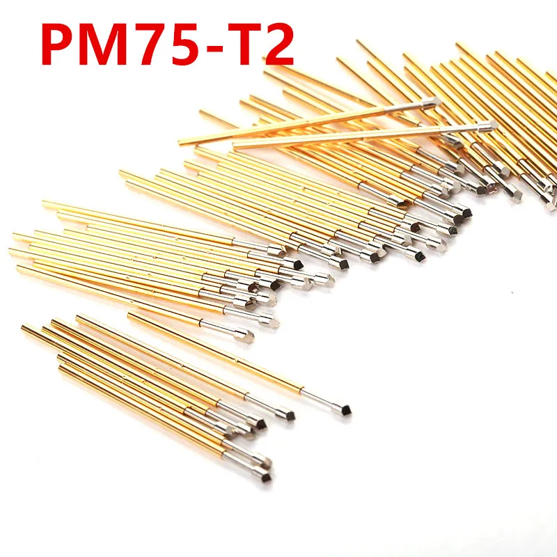 

100PCS Spring Test Probe PM75-T2 Diamond Head Needle Tube Outer Diameter 1.02mm Needle Length 27.8mm for Circuit Board Testing