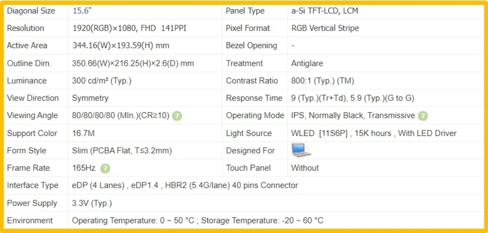 LP156WFG-SPT2 SD11B36358 5D11B36357 15 6-дюймовый ЖК-экран для ноутбука Тонкая IPS-панель без