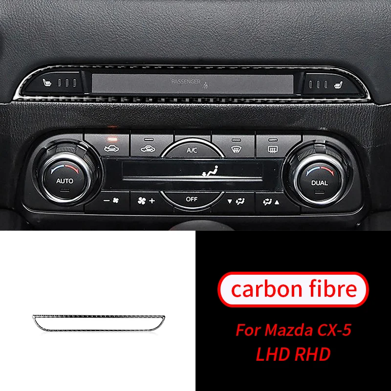 

For Mazda CX-5 2017 -2018 1PCS Real Carbon Fiber Seat Warm Button Panel Trim Car Interior Accessories Car Interior Supplies