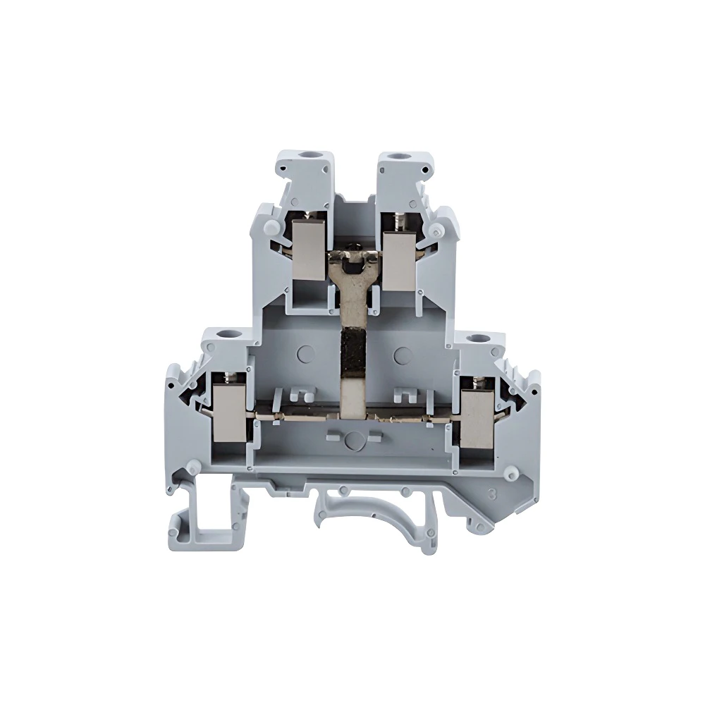 

10 Pcs UKK 3-PV Din Rail Terminal Block Screw Connection Electrical Double Levels Wire Conductor Distribution Block UKK3-PV