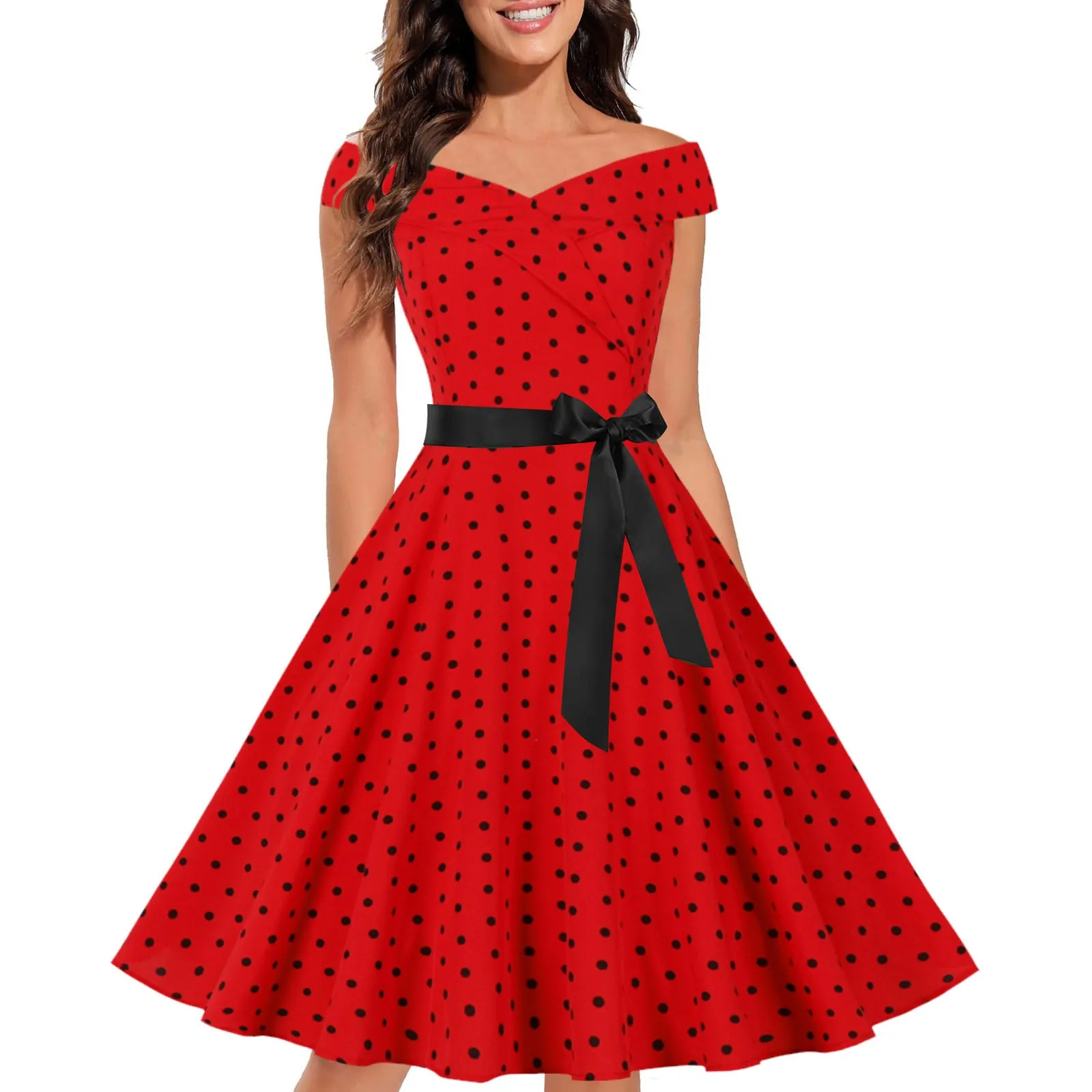 

Women's Vintage Cocktail Dress 1950s Retro Cocktail Sleeveless Swing Party Dress Floral Embroidered Prom Dress